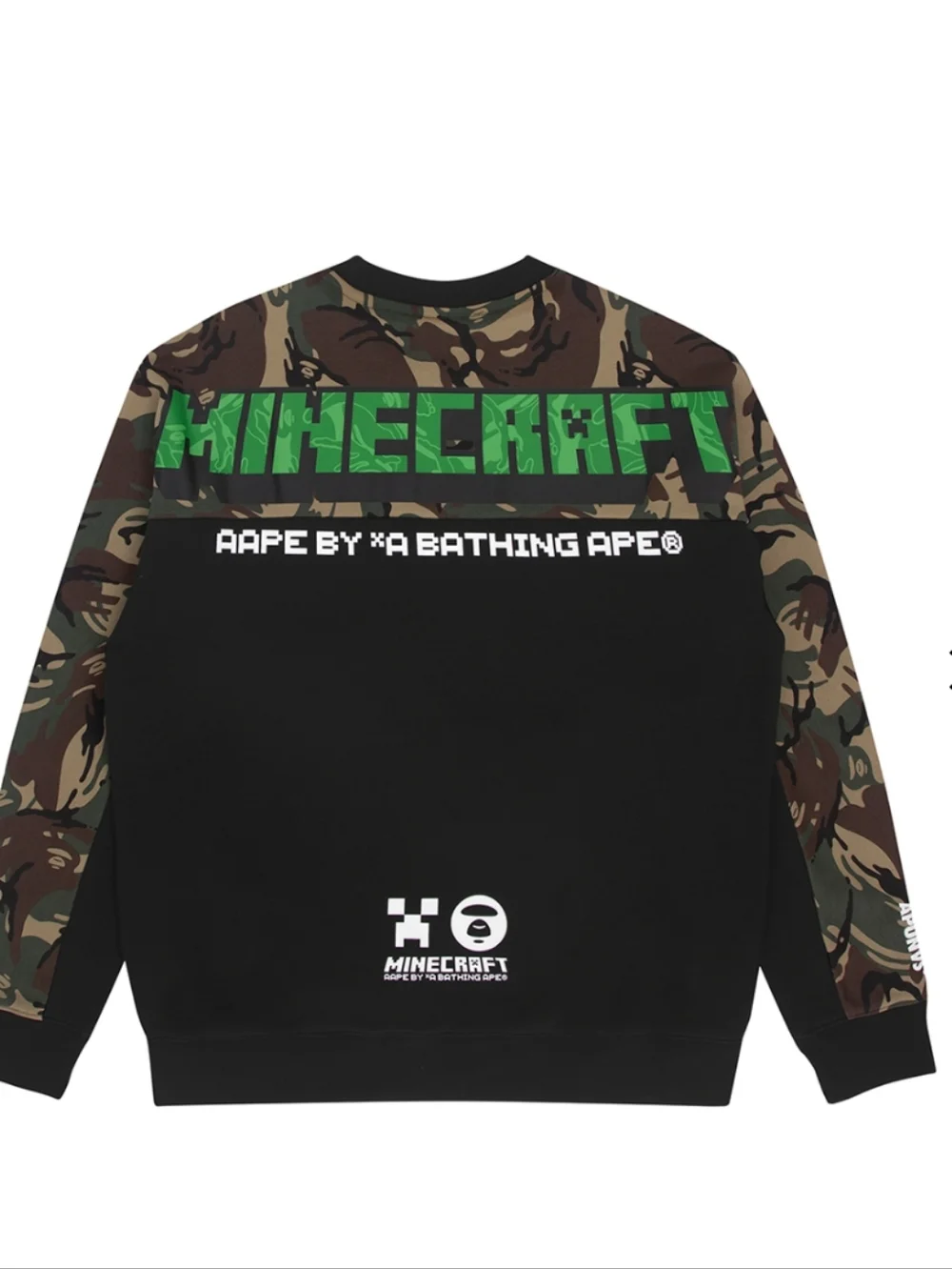 New AAPE X Minecraft Camo Black Sweatshirt - Picture 1 of 12